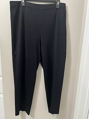 Exclusively Misook Pants Womens XL Black Solid Knit Pull-On Elastic Waist • $29.99