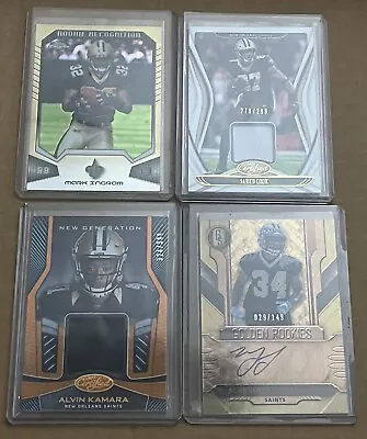 New Orleans Saints 4 Card Auto Jersey Patch Lot W/ Lattimore & Kamara Rookie • $20