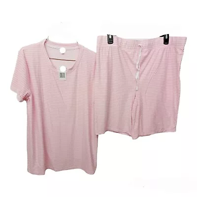 Jaclyn Maternity Pink & White Stripe Shorts Pajama Set-S • $19.99