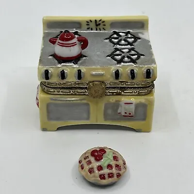 Cooking Club Of America Stove Oven Porcelain Trinket Box W/ Pie • $49