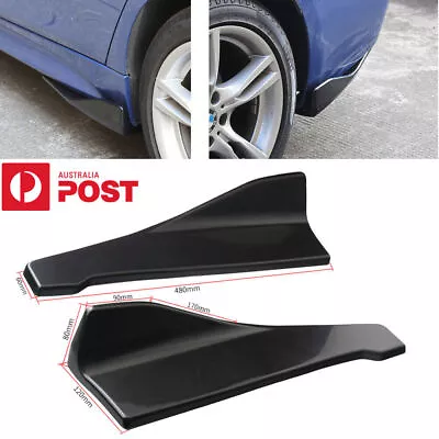 2pcs Car Rear Lip Rocker Bumper Spoiler Wrap Angle Splitter Body Side Skirts Kit • $17.99