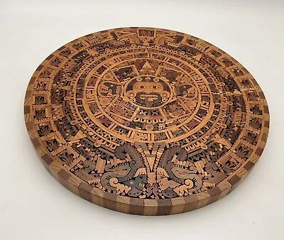 Handmade Aztec Mayan Wooden Calendar 16.5”x 1.25” C3 • $24.04