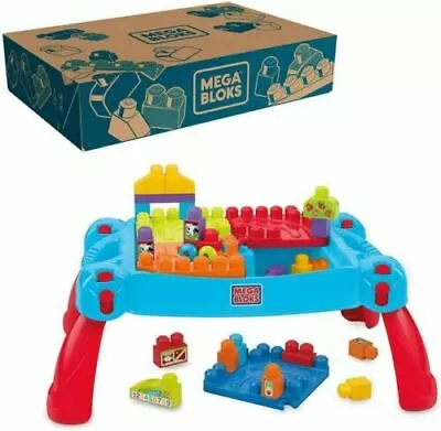 Mega Bloks First Builders Build 'n Learn Table With Big Building Blocks Build... • $90