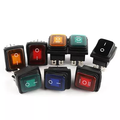 KCD4 WATERPROOF 2/3 Position Rectangular Rocker Switch 4/6 Pin 250V 16A ON OFF • £5.99