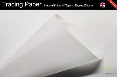 Tracing Paper 100gsm/112gsm/170gsm/200gsm/375gsm HIGHEST QUALITY. A2/A3/A4/A5 • £5.07