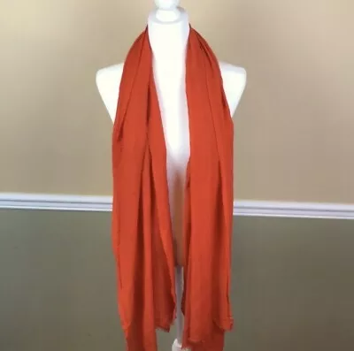 J. Crew Cashmere Wool Blend Orange Knit Raw Hem Scarf • $30