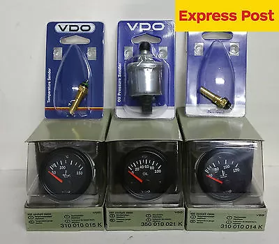 VDO COCKPIT VISION 12v GAUGE + SENDER KIT OIL 100psi WATER TEMP OIL TEMP • $255.21