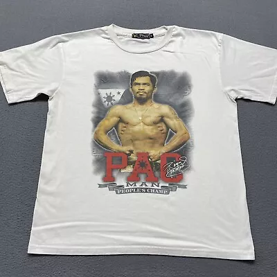Vintage Manny Pacquiao Shirt Mens XL White Slim Fit Boxing Pacman People’s Champ • $39.99