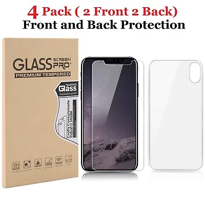 $5.95 • Buy [4-Pack] Front & Back Tempered Glass Screen Protector For IPhone 11 XR XS MAX