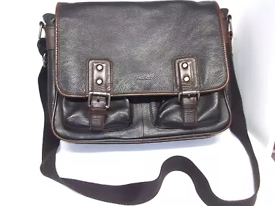 Antler Large Office Messenger Shoulder Laptop Bag Briefcase Brown Leather • £39.99