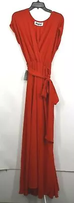 Meghan Los Angeles Womens Jasmine Solid Maxi Wrap Dress Surplice Drawstring M • $50.51