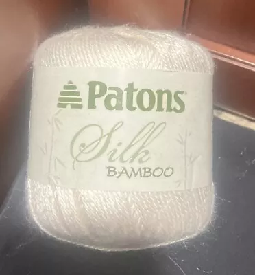 Patons Silk Bamboo Yarn Ivory Color 85510 1.8 Oz 3 Light Weight Worsted • $8.95