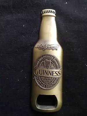 Vintage Guinness Brass Bottle Opener Magnet With Script In Irish • $29.99
