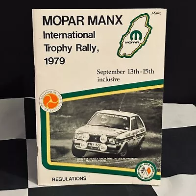 1979 Mopar International Manx Trophy Rally Erc Regulation Programme Booklet Rs • £35