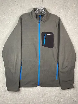 Eddie Bauer First Ascent Jacket Mens 2XL Gray Fleece Full Zip Polartec Outdoors • $17.50