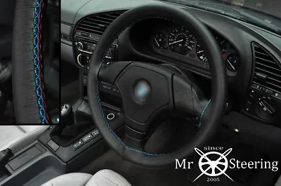 For Bmw E36 3 Series Black Real Leather Steering Wheel Cover M3 Stitch 91-02 • $36.99