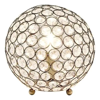 Lalia Home 8  Elipse Medium Contemporary Metal Crystal Round Sphere Glamorous... • $54.99