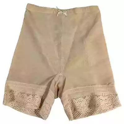 Vintage 50s Vassarette Beige Lace Girdle Shorts Shapewear Style 898 M • $40