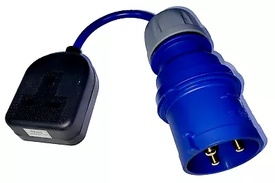 Fly Lead 32 Amp Plug To 13A Socket Caravan Hook Up Power Cable Converter • £16.99
