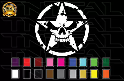 Invasion Star Skull Military Distressed Punisher Decal Sticker USA Army • $14.47