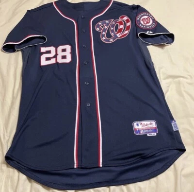 $105 • Buy Washington Nationals Majestic Authentic #28 Jayson Werth Blue Size 48 Jersey