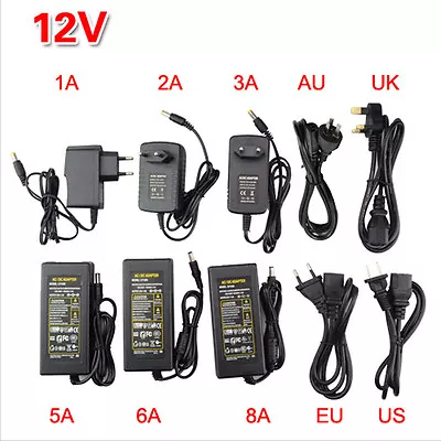 $2.79 • Buy AC100-240V To DC12V 1/2/3/5/6/8A Power Supply Adapter Transformer LED Strip