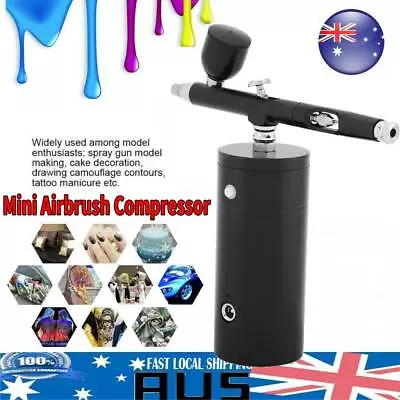 0.3mm Action Airbrush Mini Air Compressor Kit Air Brush Spray Gun Art Nail Tatto • $43.60
