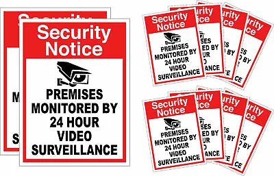 10 Pack Home CCTV Surveillance Security Camera Video Sticker Warning Decal Signs • $9.89