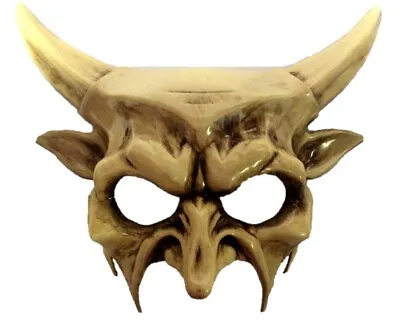 Horned Devil Party Half Mask Adult Mens Venetian Costume Accessory Ivory • $20.95