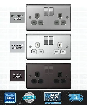 £9.95 • Buy BG NEXUS BRUSHED STEEL POLISHED CHROME BLACK NICKEL Switches Sockets Full Range