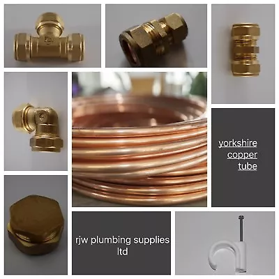 8mm Yorkshire Copper Tube/pipe/brass Compression Fittings/plumbing Joblot/gas   • £56.10