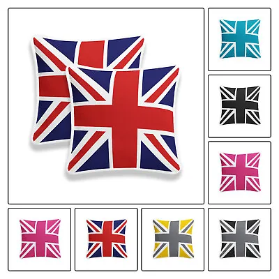 Union Jack/British Flag Cushion Covers Zip Pipe Edge Home Sofa Car Decor18''x18  • £3.99
