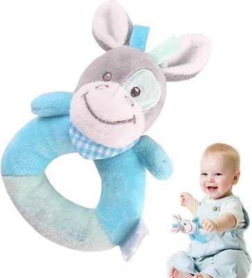 Baby Soft Teddy Toy Cow Design Rattle Stuffed Animal Infant Plush Toy With Sound • £7.99