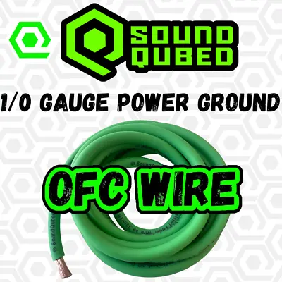 Soundqubed 1/0 Gauge OFC Power Ground Wire 0 Gauge Audio Wire GREEN 25FT - 50FT • $139.99