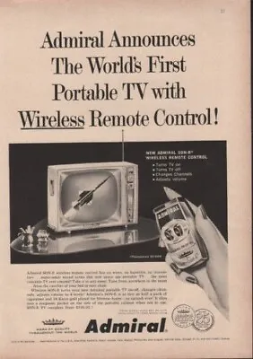 1959 Admiral Portable Television Remote Control Son-r Wireless Rocket Ad 7669 • $21.95