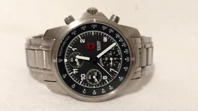 $675 • Buy Vintage Mens Swiss Army 9g600 Automatic Chronograph Watch Swiss Valjoux 7750