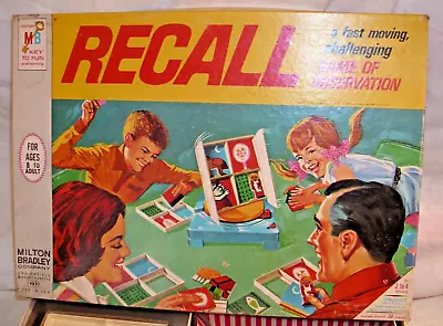 Recall Observation Memory Game Milton Brdley Boxed 1968 Complete • $34.99