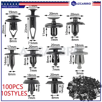 100X Rivets Bumper Fender Clips For Nissan Rogue Sentra Tsuru Versa X-Trail 2010 • $6.94