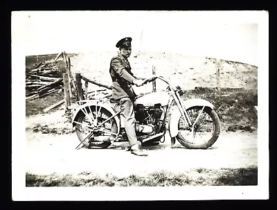 Vintage MOTORCYCLE Snapshot Photograph 1940s MILITARY ISSUE • $4