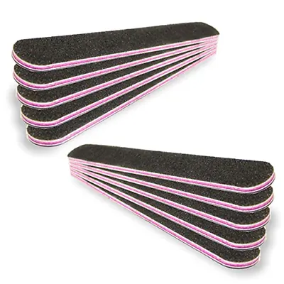 Black Pink Nail Files 100/100 Grit 6  Double-Sided Acrylic Nail File - 10 Piece • $8.99