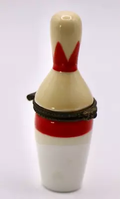 VTG Ceramic Bowling Pin Hinged Trinket Box With Mini Bowling Ball And Mini Truck • $17.50