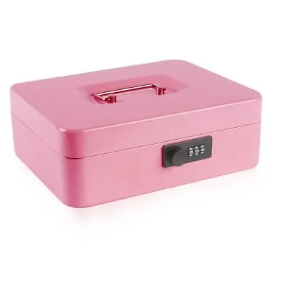 Safe Metal Cash/Money Box With Combination Lock Money Tray For Security 9.84 • $24.83