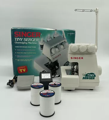 SINGER Tiny Serger Overedging Sewing Machine Model TS380A W/ BOX Tested Works • $89.99