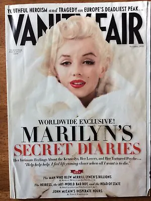 Vanity Fair November 2010 Marilyn Monroe David Hockney Mont Blanc • $9.99