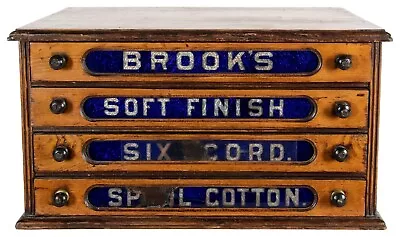 Brook’s Soft Finish Six Cord Spool Cotton Cabinet Display Case Clark’s • $399.99