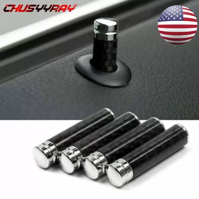 Black Car Truck Carbon Fiber Interior Door Locking Lock Knob Pull Pins Cover New • $12.99