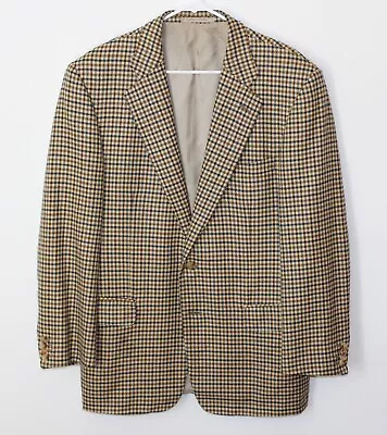 Ermenegildo Zegna 100% Cashmere Check Blazer Sport Coat Vintage Italy 44 R • $49.99