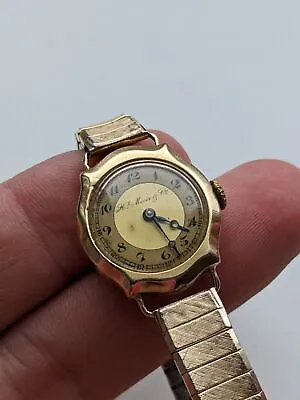 Ca 1920 Vintage Henry Moser Gold 14K 585 Wrist Watch • $4877.08