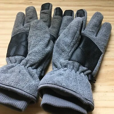 Men's Winter Ski Snow Warm Gloves Gray With Phone Touch Screen Fingers Size S/M • $6.99