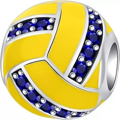 Authentic Volleyball Charm For Bracelet 925 Sterling Silver Bead Women Gift Bead • $21.55